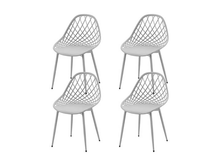 EGGREE Lot de 4 Chaise scandinave avec Pieds en métal Chaise Salon Cuisine Confortable Chaise Salle a Manger Gris