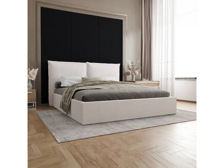 Lit coffre 160x200 sommier inclus Sandro Blanc cassé