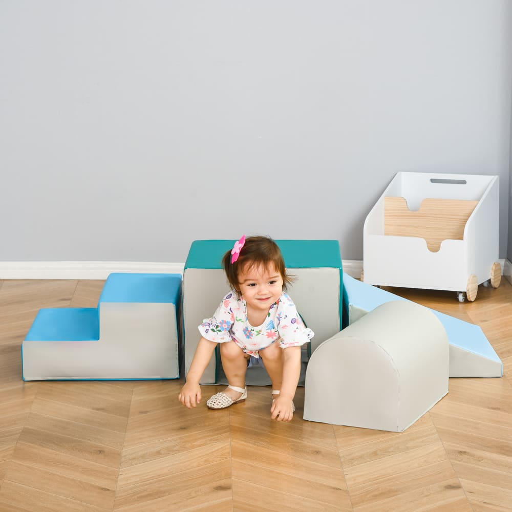 Homcom Parcours motricité bébé blocs de construction mousse epe multicolore Multicolore 150x39x50cm