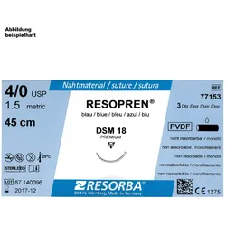 RESOPREN DSM 18 4/0=1,5 blau monofil, Nahtmaterial Fadenlänge 45 cm (36 Stck.)