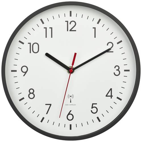 TFA Dostmann 60.3550.01 Funk Wanduhr 24.5cm x 42mm Schwarz