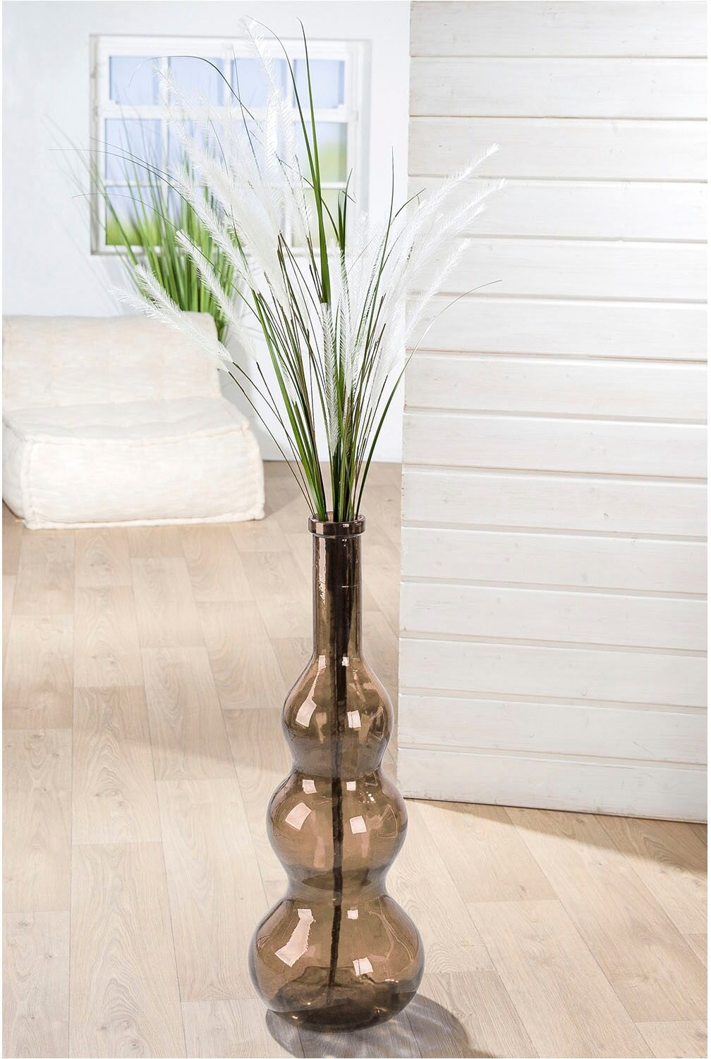 Bodenvase GILDE "Bodenvase bauchig "Balleros" braun", braun, B:26,5cm H:75cm T:26,5cm Ø:26,5cm, Glas, Vasen, Bodenvase braun B/H/T: 26,5cm x 75cm x 26,5cm Ø 26,5cm