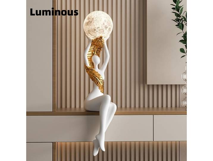 Figurines de luxe en résine de couleur unie, personnage lumineux, pour armoire à vin, Semi-faites à la main, créatives, modernes et simples, décoration de maison
