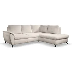 Ecksofa Geneva Stoff Beige Creme