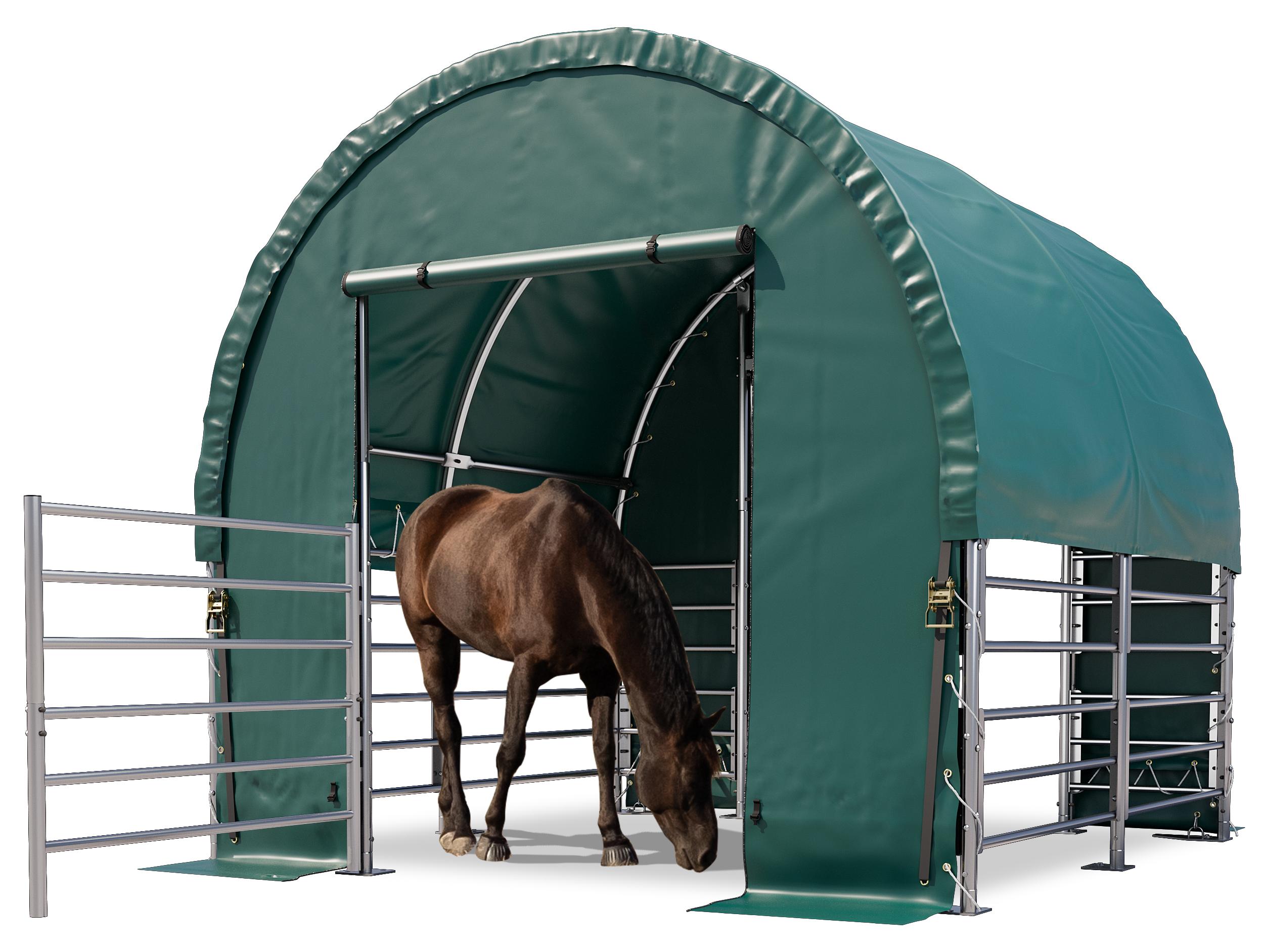 TOOLPORT Weidezelt 3x3 m PVC Plane 2300 Newton - für Erduntergrund - grün