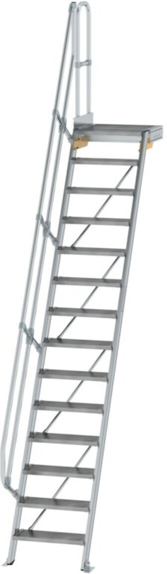 MUNK Aluminium-Treppe mit Plattform, 60°, 14 Stufen - 600374)
