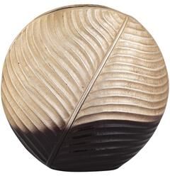 Classic Touch Two Tone Gold/Brown Round Vase