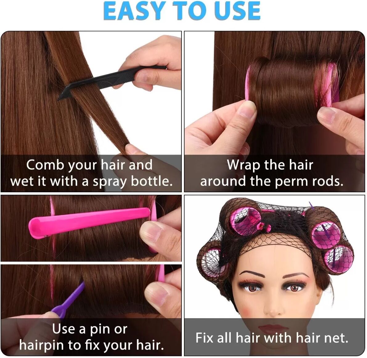 INF Air Bangs Lockenwickler Set - Selbsthaftende Haarroller für Perfektes Pony Styling