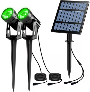 Inspire Curations Aluminum Solar Spotlight Outdoor IP65 Waterproof Solar Landscape Garden Tree Light green 2