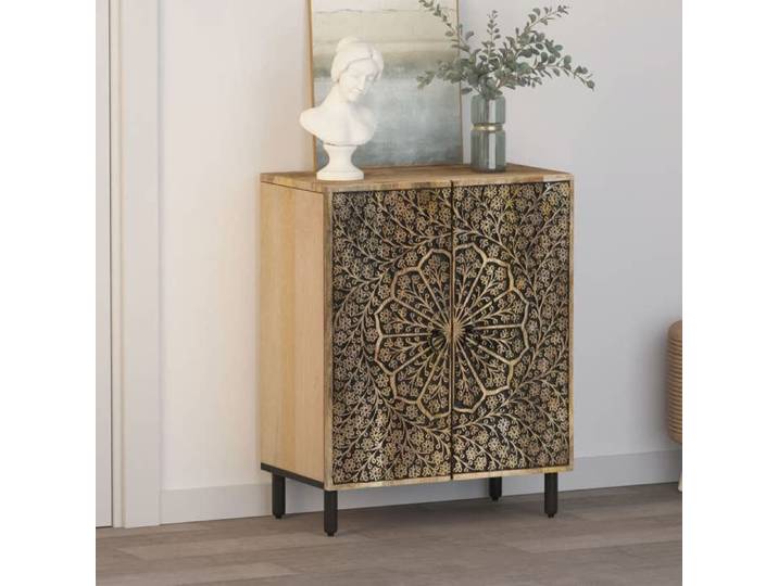 (10267)Moderne Cabinet latérale pour salon/bureau 60x33x75 cm bois massif de manguier poid:17.71 kg