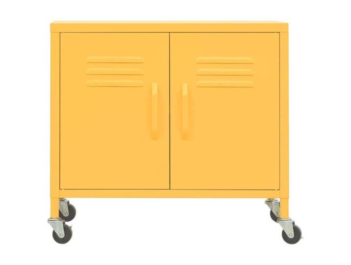 Remise Buffet bahut commode - SUMMER - Armoire de rangement Jaune moutarde 60 x 35 x 56 cm Acier JILIMAISON2025 48051449