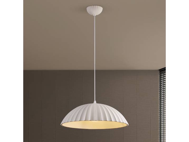 Suspension Ammos Ø 50cm Blanc/Blanc Matériau : Pierre Type de pierre : Béton E27