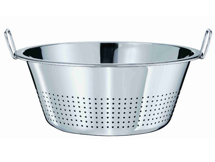 Seiher RÖSLE, silber (edelstahlfarben), H:16,1cm Ø:40cm, Edelstahl 18/10, Küchensiebe, Seiher, Gemüseseiher in Gastronomiegröße, Ø 40 cm, spülmaschinengeeignet