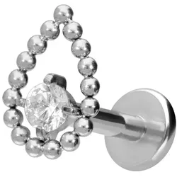 Titan Labret mit Innengewinde TROPFEN + KRISTALL