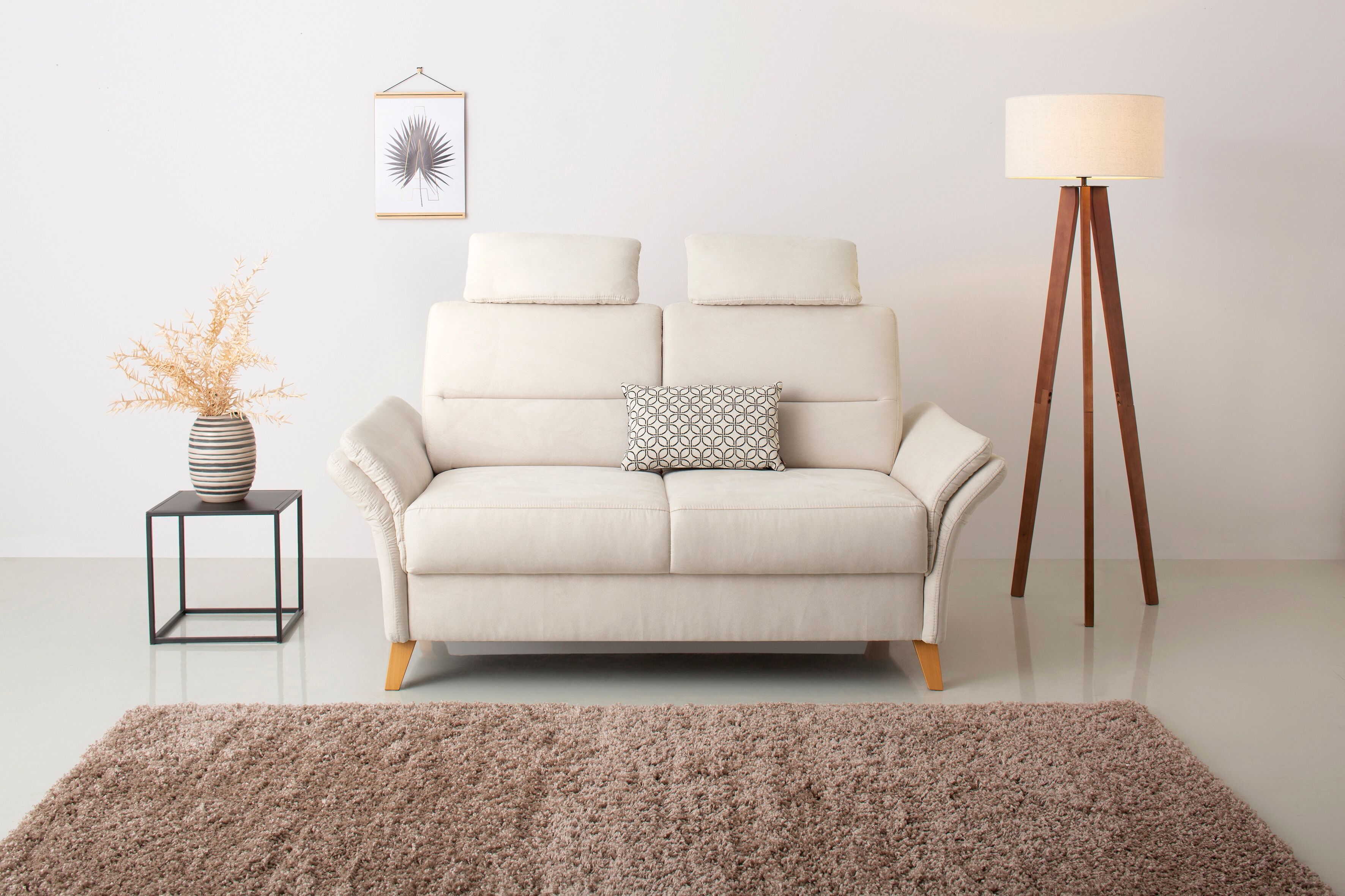 Sofa-Kopfstütze OTTO HOME "Westerland", beige (creme), B:50cm H:25cm T:12cm, Holzwerkstoff, Kopfstützen, Sofa-Kopfstütze, 2 Stück im Set, passend zur Serie "Westerland"