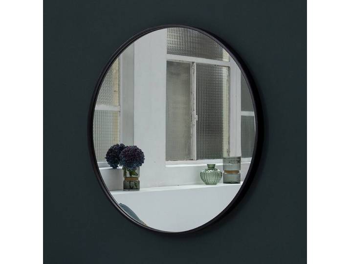 Miroir rond en métal noir 100 cm Soho