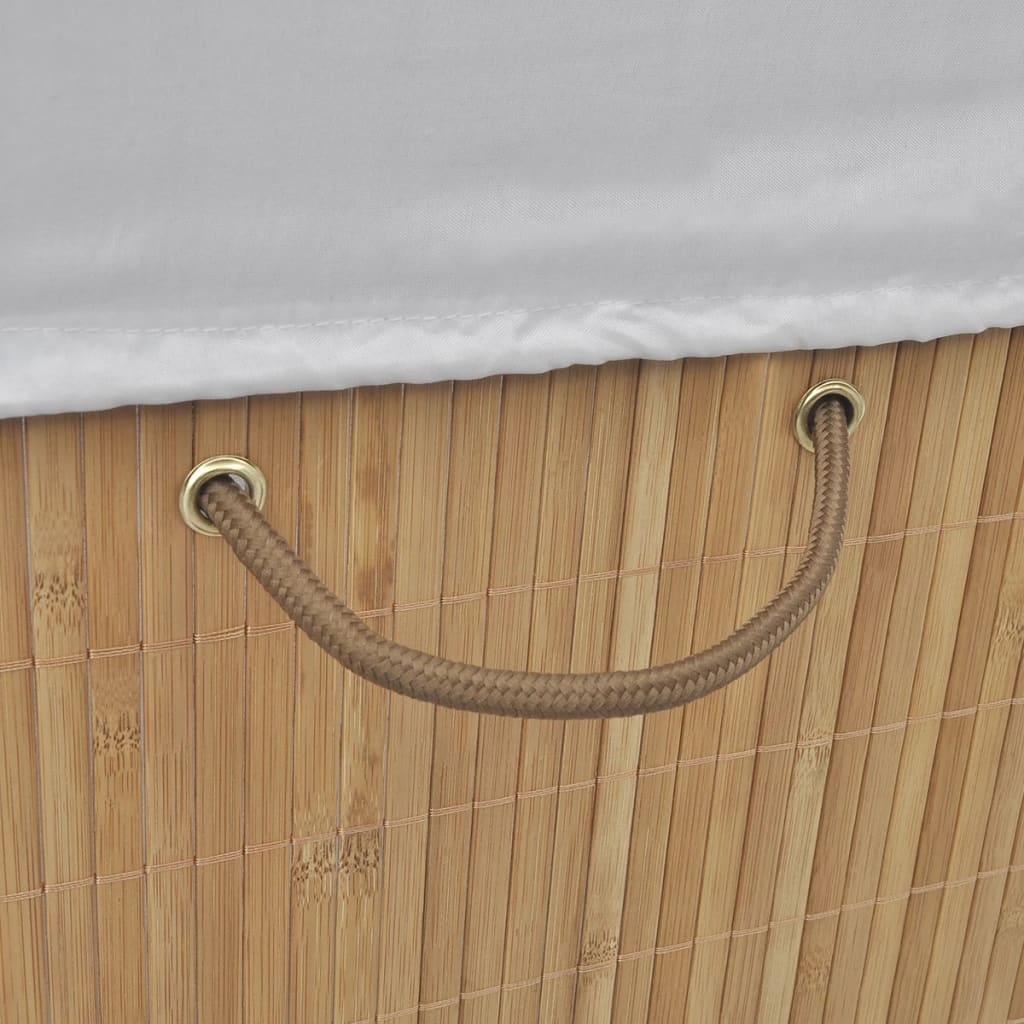 vidaXL Panier à linge rectangulaire Bambou Naturel