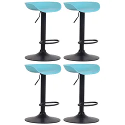 CLP 4er Set Barhocker Anaheim Kunststoff schwarz   Farbe: blau, Gestell Farbe: schwarz
