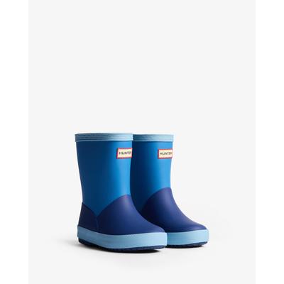 Gummistiefel HUNTER "Original kids first colour block insulated", Mädchen, Gr. 31, blau, Synthetik, Schuhe Gummistiefel, wasserdicht & gefüttert