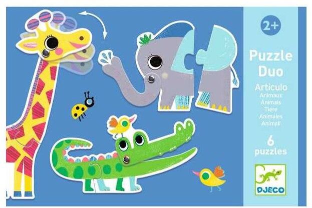 Puzzle duo articulo Animaux sauvages - Djeco