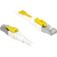 RJ45 Secure Cat. 6A, Kabel weiß, 3 Meter, verriegelbar, LSOH Halogenfrei