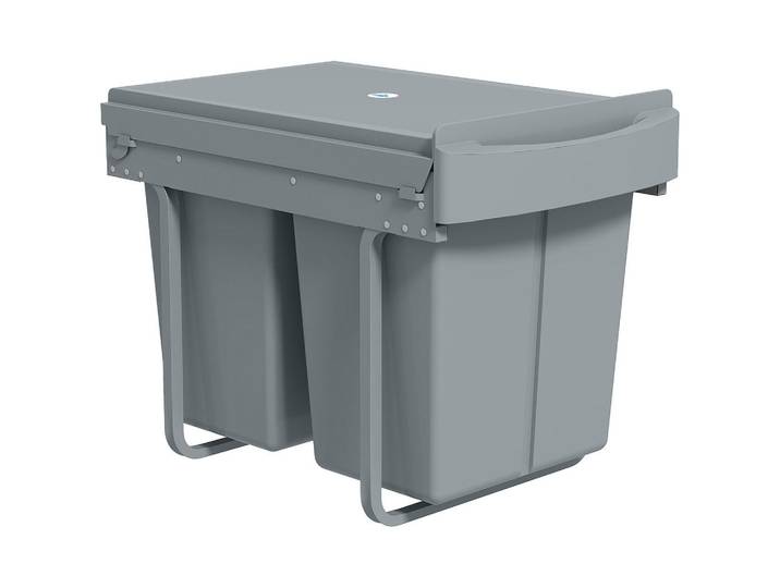 Homcom Einbaumülleimer Kunststoff Metall Grau, 33.5x41x52 cm, Haushalt & Reinigung, Reinigung, Mülleimer & Abfallsammler