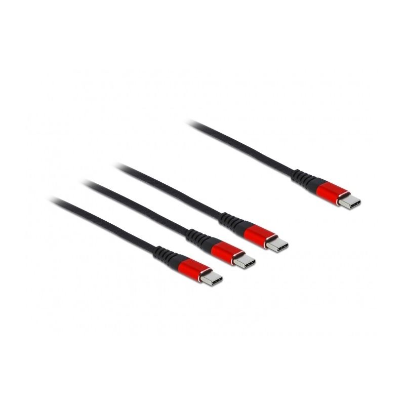 0.30m Delock USB Ladekabel 3 in 1 USB Type-CÖ zu 3 x USB Type-CÖ