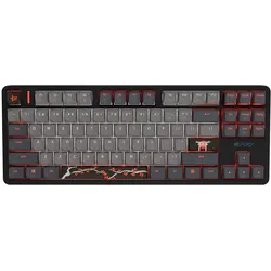 Fury Klawiatura Dla Graczy Kanabo K6 Us Podświetlenie RGB Magnetyczna Czarno-Szara (US, Kabelgebunden), Tastatur, Schwarz, Grau