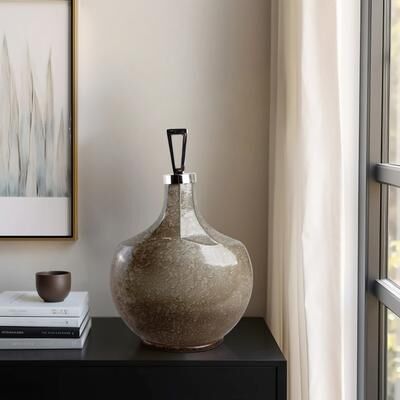 Sagebrook Home Glass Vase Handmade Decorative Accent Sculpture Artistic Display