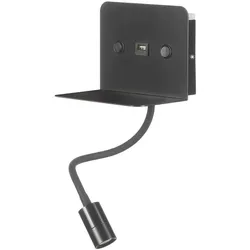 LED-Wandleuchte Schwarz max. 5 Watt Wandlampe
