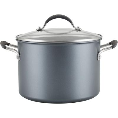Kochtopf CIRCULON "Circulon A1 Kochtopf, 24 cm, 7,6 Liter", grau (anthrazit), B:25,5cm H:24,5cm L:45,5cm Ø:24cm, Töpfe, Fleischtopf Kochtopf, dreilagig beschichtet, kratzfest, spülmaschinenfest