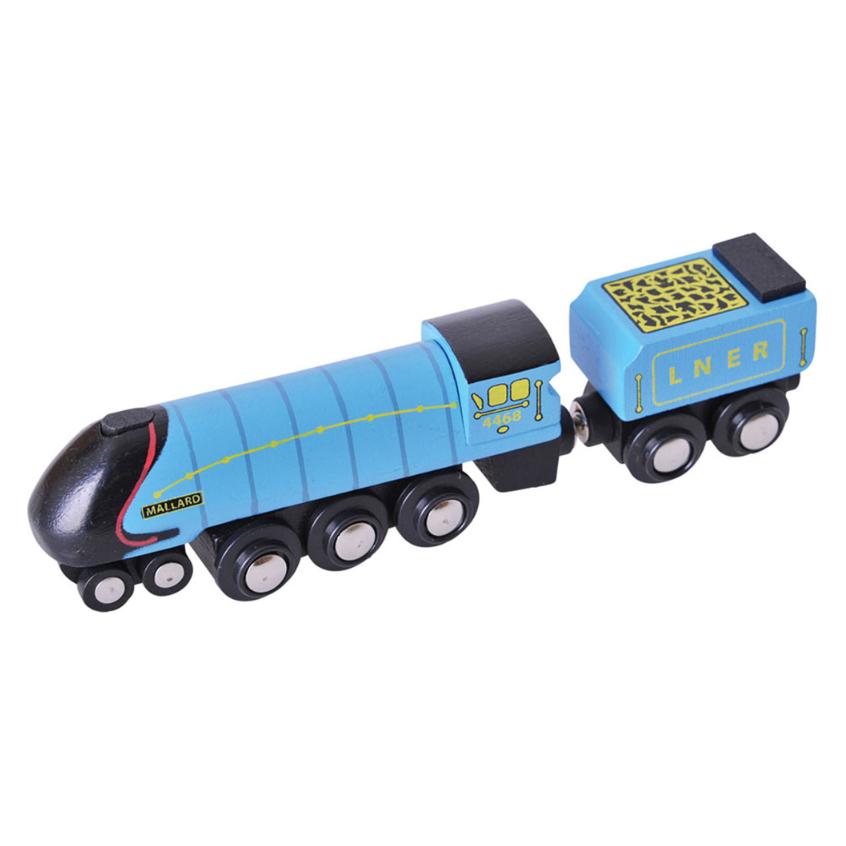 Bigjigs Rail Heritage-Kollektion Lokomotive Mallard Blau (BJT440)