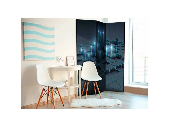 Paravent Black City Polaire Noir 135 x 172 x 3cm 3 éléments