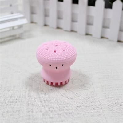 Inspired Finds Mini Silicone Face Cleansing Brush Deep Pore Exfoliating Facial Scrubber Tool pink