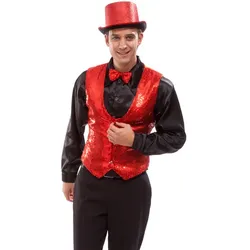 Weste "Pailletten" für Herren, rot