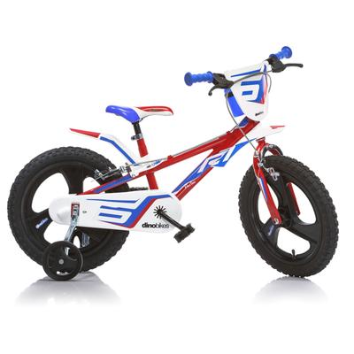 Kinderfahrrad DINO BIKES "16" Pro Cross Kinderfahrrad Jungen stabiler Stahl-Rahmen Stützräder" Gr. 30, rot, Fahrräder, Kinder, 30cm, 16 Zoll (40,64cm), mit Stützrädern, Frontschild und coolen Schutzblechen