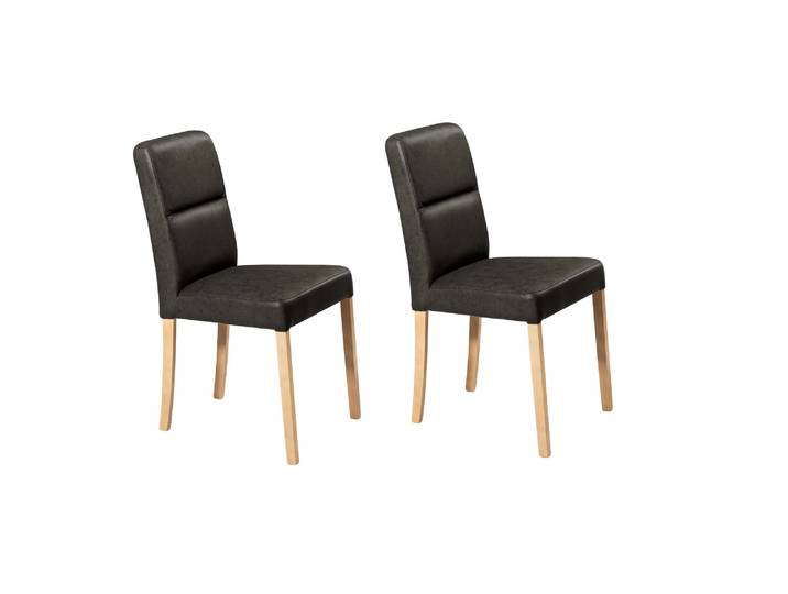 4-Fussstuhl HOME AFFAIRE Laros , schwarz (schwarz argentina 1000, dekor eiche ontario), B:43cm H:91cm T:58cm, Massivholz, Stühle, 4-Fussstuhl, Massivholzgestell