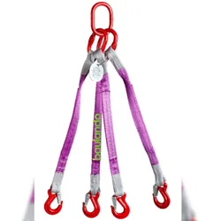 Trizeratop Hebebandgehänge 4 Strang 4200 kg 1 Meter Ösenhaken