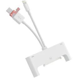 PowerGuard Dual Head USB-C/USB-A Lightning to SATA SSD USB 3.0 Adapter (USB-A, Lightning, USB-C), USB Adapter, Weiss, Grau