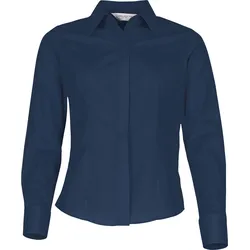 Russell Collection Köperbetonte Popeline Bluse  Langarm, french navy, S