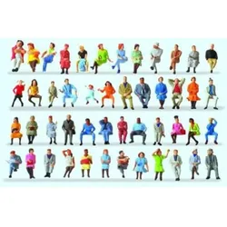 Preiser 14418 - Sitzende Figuren, ca. 48 Stück, Spur H0