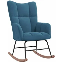 Décoshop26 - Gepolsterter bequemer Schaukelstuhl zum Stillen für das Wohnzimmer in blauem Samt DEC028905 DEC028905