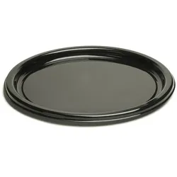 MONOUSO - Plastikteller Rund Schwarz 18cm (25 Stück)