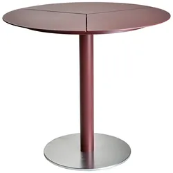 Gartenesstisch Peace von Brafab aus Aluminium, modern rund, Ø 80 cm, Zinnoberrot, für 2–4 Personen