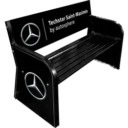 Powershot Sitzbank aus Stahl  - personalisierbar - schwarz