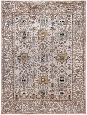 Overton "Serapi One-of-a-Kind Hand-Knotted Area Rug - Gray - 9' 0"" x 11' 11"""