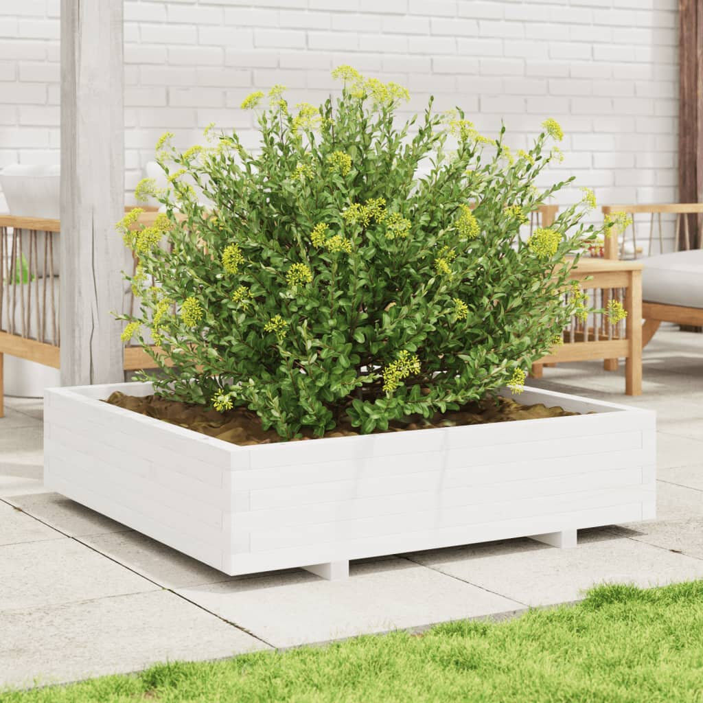 Brayden Studio Bhavika Planter Box White 10.43" H x 39.37" W x 39.37" D