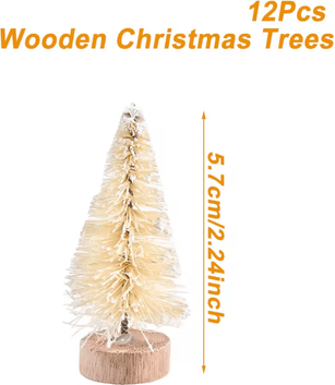 Uplift Curations Mini Sisal Christmas Tree Tabletop Decor With Wooden Base 5