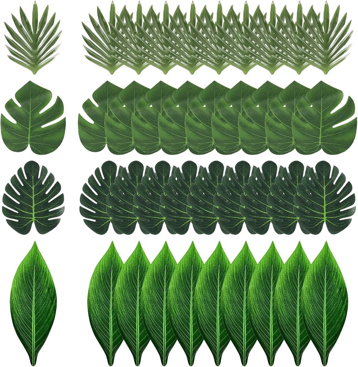 40 stuks Kunstmatige Tropische Bladeren - Monstera en Palmbladeren voor Decoratie