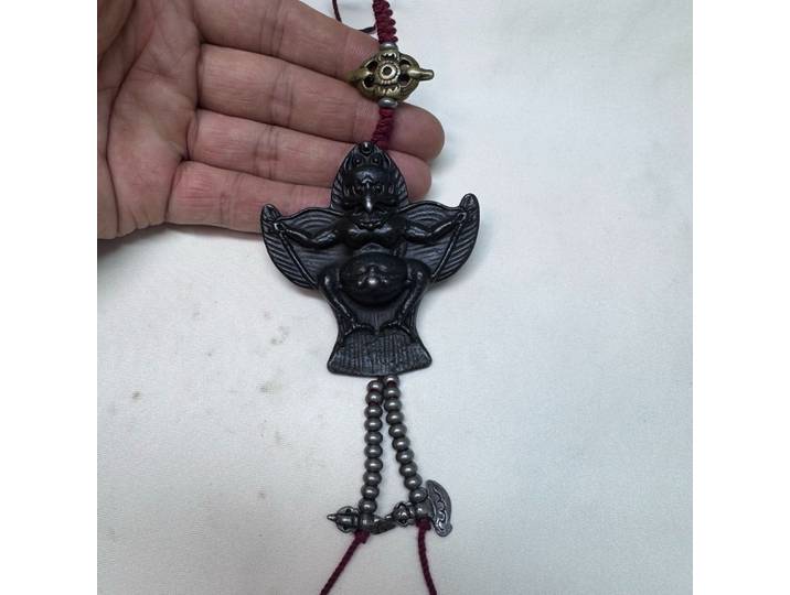 Ensemble d'oiseaux roc à ailes dorées, vieux bouddhisme tibétain chinois, Thokcha noir